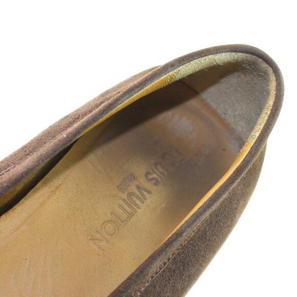 Louis Vuitton Brown Suede Leather Loafer Slip One Shoe (8.5 US) - Picture 12 of 14